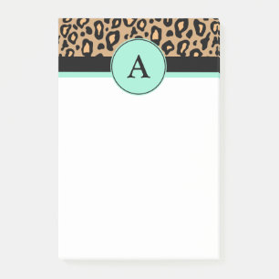 Papier notes Post-It Imprimé Monogramme Léopard Tu