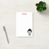 Papier notes Post-it® Kokeshi bleu 4 x 6 (Bureau)