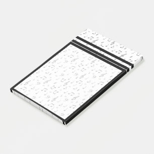 Papier-notes Post-it® motif notes de musique noir