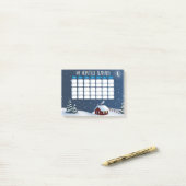 Papier-notes Post-it® Nuit de cabane d'hiver (Sur un bureau)