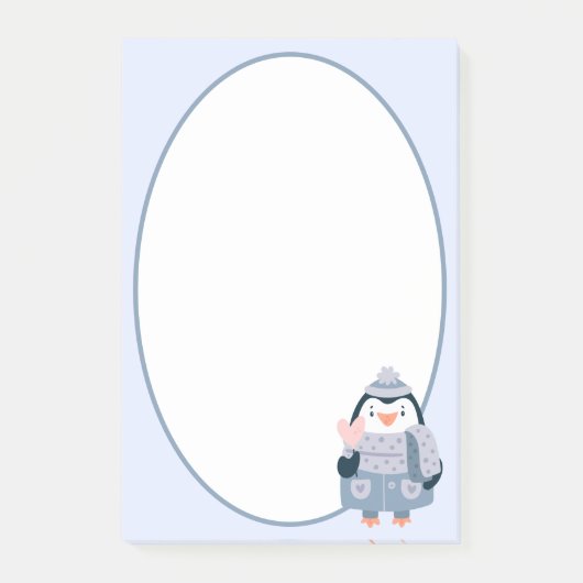 Papier notes Post-It Pingouin d'Hiver (Devant)