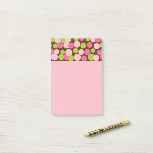 Papier notes Post-It points de polka Candy Rose (Sur un bureau)