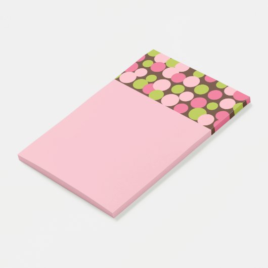 Papier notes Post-It points de polka Candy Rose (Incliné)