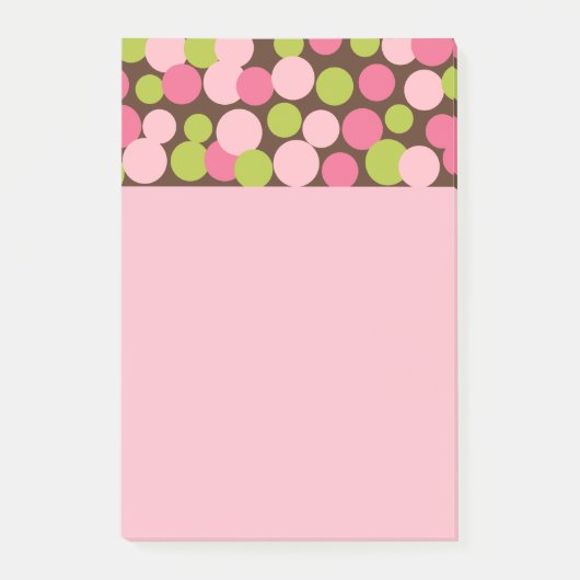 Papier notes Post-It points de polka Candy Rose (Devant)