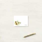 Papier notes Post-it Tournesols aquarelle et stylo (Sur un bureau)