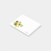 Papier notes Post-it Tournesols aquarelle et stylo (Incliné)