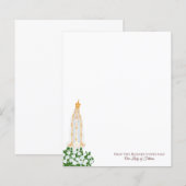 Papier Notre-Dame de Fatima et roses blanches (Devant / Derrière)