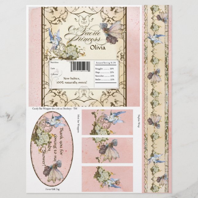 Papier Notre Féerie Princesse, Baby shower Wrappers Candy (Devant)