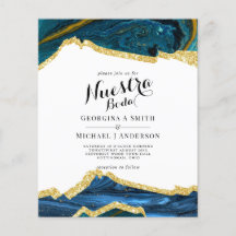 Notre Mariage AGATE Or Invitation Mariage Espagnol