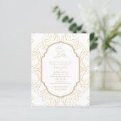 Papier Notre Mariage Cadre GOLD Invitation de mariage esp (Debout devant)