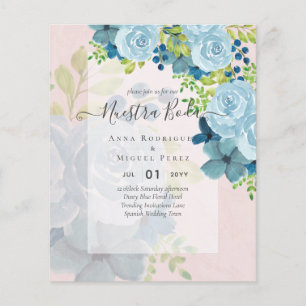 Papier NOTRE MARIAGE Dusty Blue Floral BUDGET