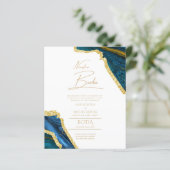 Papier Notre Mariage Texte Or AGATE Invitation Mariage (Debout devant)