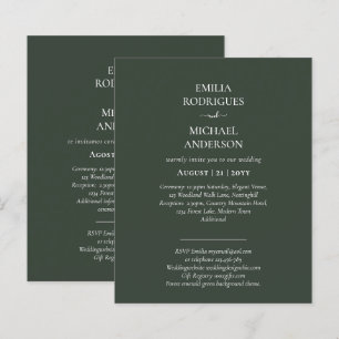 Papier Notre Mariage Typographie Moderne INVITATION PLUSI