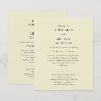 Papier Notre Mariage Typographie Moderne INVITATION PLUSI