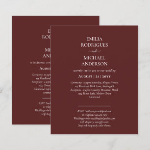 Papier Notre Mariage Typographie Moderne INVITATION PLUSI