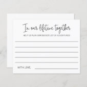 Papier Notre vie ensemble Mariage de conseil aventure (Devant / Derrière)