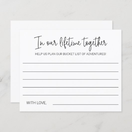 Papier Notre vie ensemble Mariage de conseil aventure (Devant / Derrière)