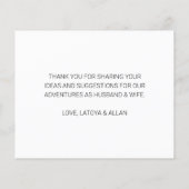 Papier Notre vie ensemble Mariage de conseil aventure (Dos)