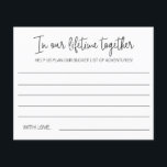 Papier Notre vie ensemble Mariage de conseil aventure<br><div class="desc">Ces charmants feuillets de la liste des seaux d'aventure seront une alternative parfaite à un livre d'hôtes mariage traditionnel. Vous aurez tous vos invités à discuter des meilleures idées à visiter ou à faire dans votre vie ensemble en couple marié!</div>