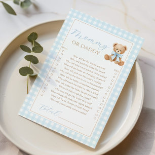 Papier Nounou ou papa ours en peluche Bleu Jeu de baby sh