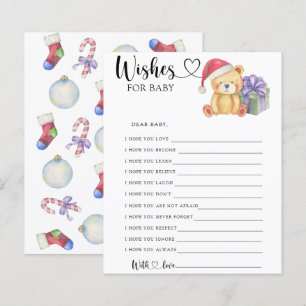 Papier Nounours d'hiver - Jeu de fête vœux pour bébé