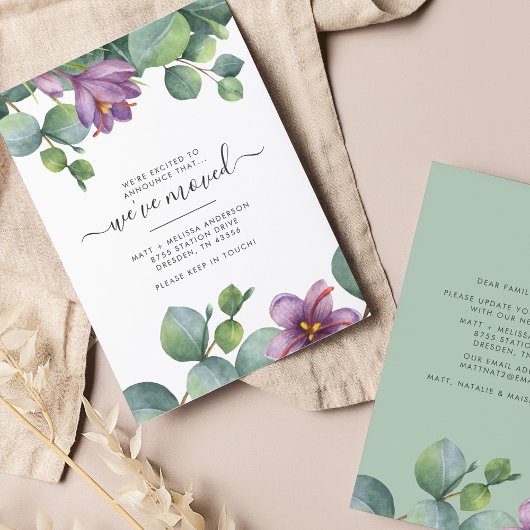 Papier Nous avons déménagé Budget Eucalyptus Purple Green