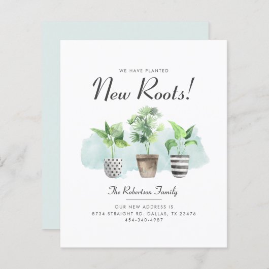 Papier Nous avons déplacé la Faire-part de déménagement b (Devant / Derrière)