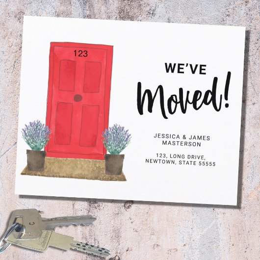 Papier Nous avons déplacé la porte de Faire-part de dépla