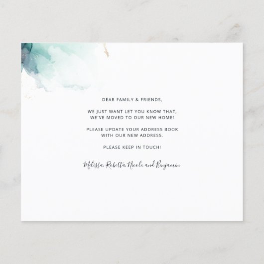 Papier Nous avons déplacé le Faire-part de déplacement de (Dos)