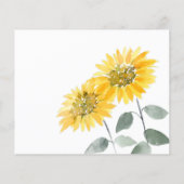 Papier Nous avons déplacé le tournesol floral Faire-part (Dos)