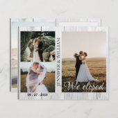 Papier Nous avons Elopé Photo Collage Mariage bois Faire- (Devant / Derrière)