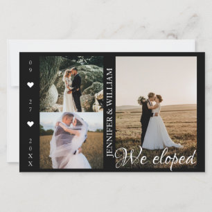Papier Nous avons Eloped Photo Collage Mariage Faire-part
