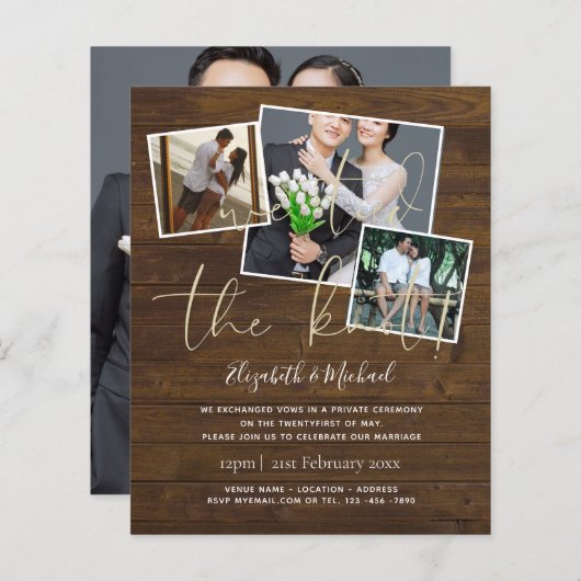 Papier Nous Avons Lié Les Invitations Du Mariage De Noeud (Devant / Derrière)