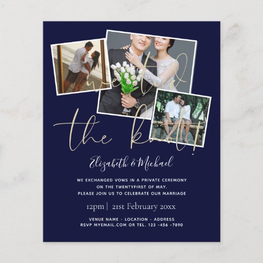 Papier Nous Avons Lié Les Invitations Du Mariage De Noeud (Devant)