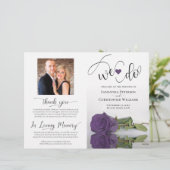 Papier Nous Faisons Moderne Amethyst Purple Rose Wedding  (Debout devant)