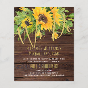 Papier NOUS FAISONS Rustic Sunflower Wood Boho Wedding In