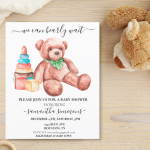 Papier Nous pouvons à peine attendre la Baby Shower Teddy