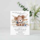 Papier Nous pouvons attendre Baby shower Ours Boho Bleu (Debout devant)