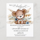 Papier Nous pouvons attendre Baby shower Ours Boho Bleu (Devant)