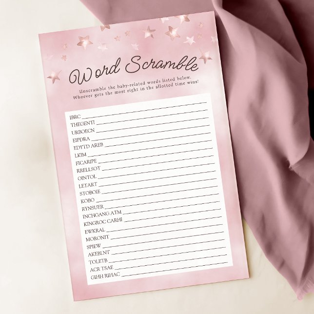 Papier Nous Pouvons Attendre Pastel Pink Word Samble Jeu (Créateur téléchargé)