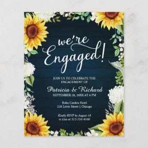 Papier Nous sommes engagés Rustic Engagement Party Invita