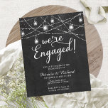 Papier Nous sommes engagés Rustic Engagement Party Invita<br><div class="desc">Invitation de soirée rustique chic. Facile à personnaliser avec vos détails. Contactez-moi par conversation si vous avez des questions sur l'oeuvre ou avez besoin d'une personnalisation. VEUILLEZ NOTER : Pour obtenir de l'aide sur les commandes, l'expédition, l'information sur les produits, etc., contactez le service à la clientèle de Zazzle directement...</div>