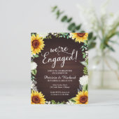 Papier Nous sommes engagés Rustic Engagement Party Invita (Debout devant)