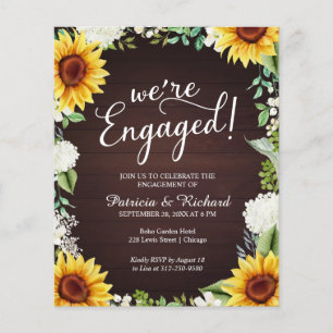 Papier Nous sommes engagés Rustic Engagement Party Invita