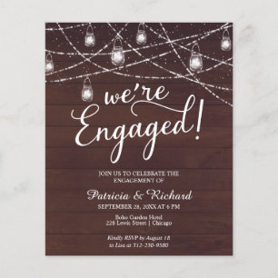 Papier Nous sommes fiancés Invitation de fête de fiançail