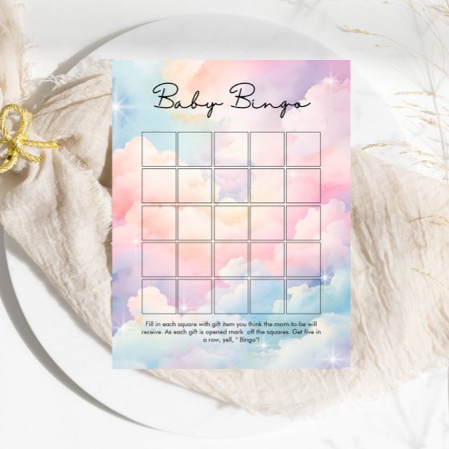 Papier Nous sommes sur Cloud Nine Baby Bingo Baby shower  (Créateur téléchargé)
