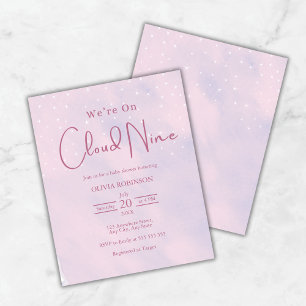 Papier Nous sommes sur le nuage 9 Dreamy Baby shower rose