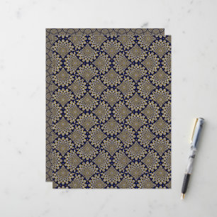 Papier Nous Vous Regardons Marine Et Gold Art Déco