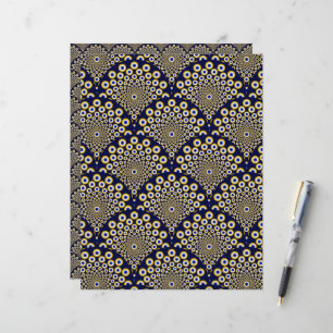 Papier Nous Vous Regardons Marine Et Gold Art Déco