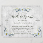 Papier Nouveau certificat de naissance commémoratif Empre (Devant / Derrière)